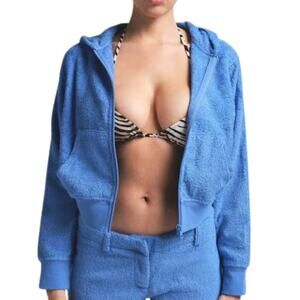 NWT SKIMS Terry Cover-Ups Zip Up Hoodie – Tide – Size S – Retail $78